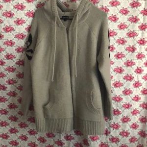 Skull zip up sweater